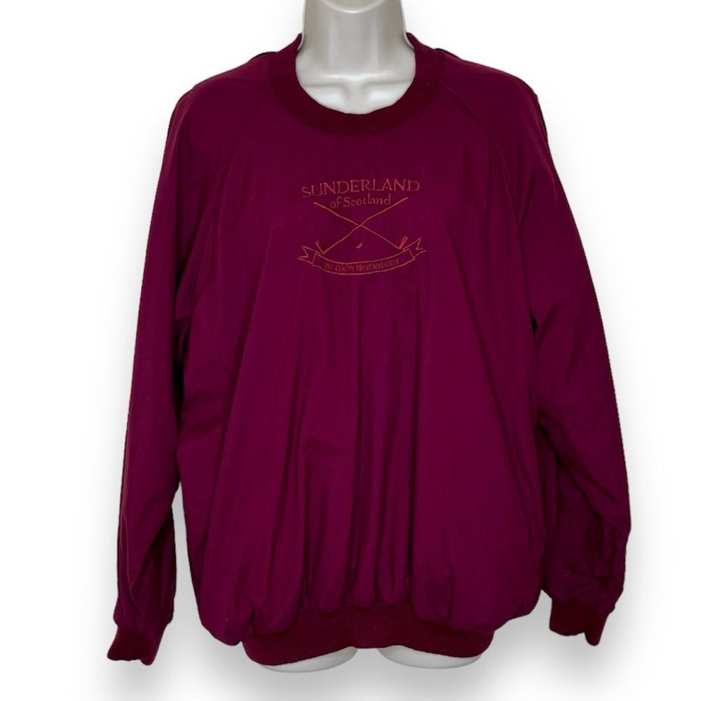 Vintage 80s Sunderland of Scotland Weatherbeater Maroon Rainwear Women XL Golf